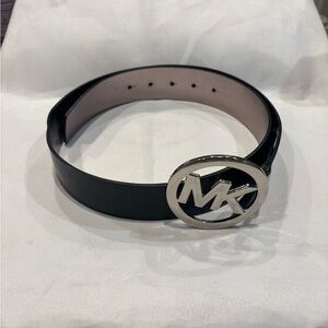 Michael Kors Black Belt with Silver Buckle